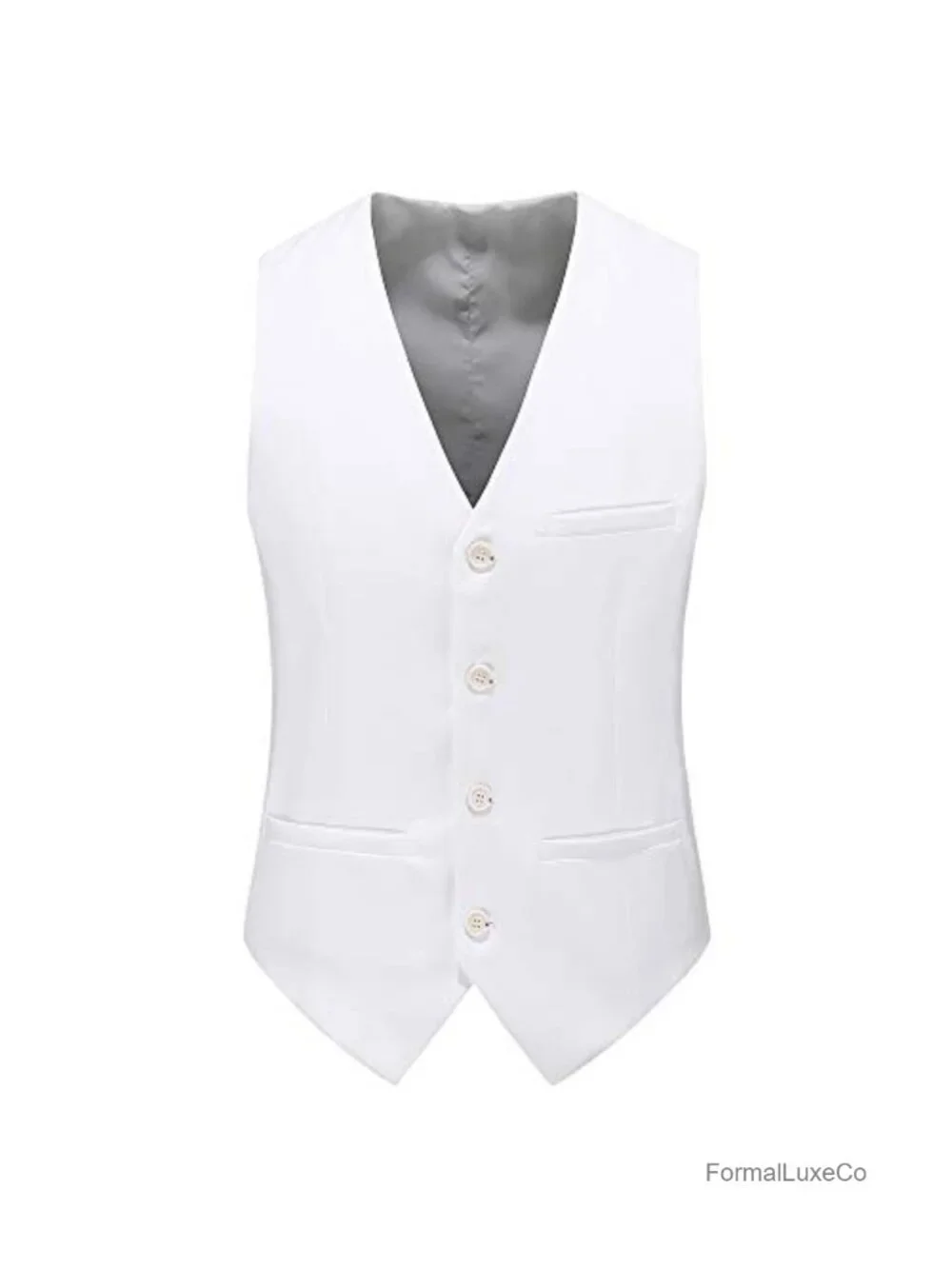 Men's Slim Fit Suit Vest V-Neck Four Button Adjustable Straps Formal Casual